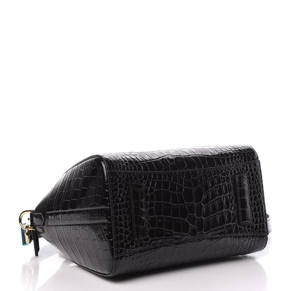 Givenchy Calfskin Crocodile Embossed Small Antigona Black 4 of 10