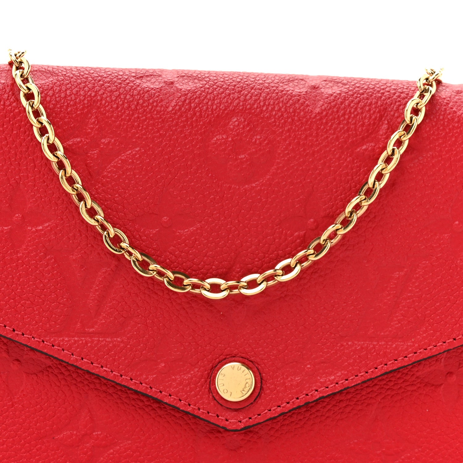 Louis Vuitton Empreinte Pochette Felicie Chain Wallet Scarlet 10 of 12