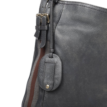 Gucci Pebbled Calfskin Medium Heritage Shoulder Bag Charcoal Grey 10 of 14