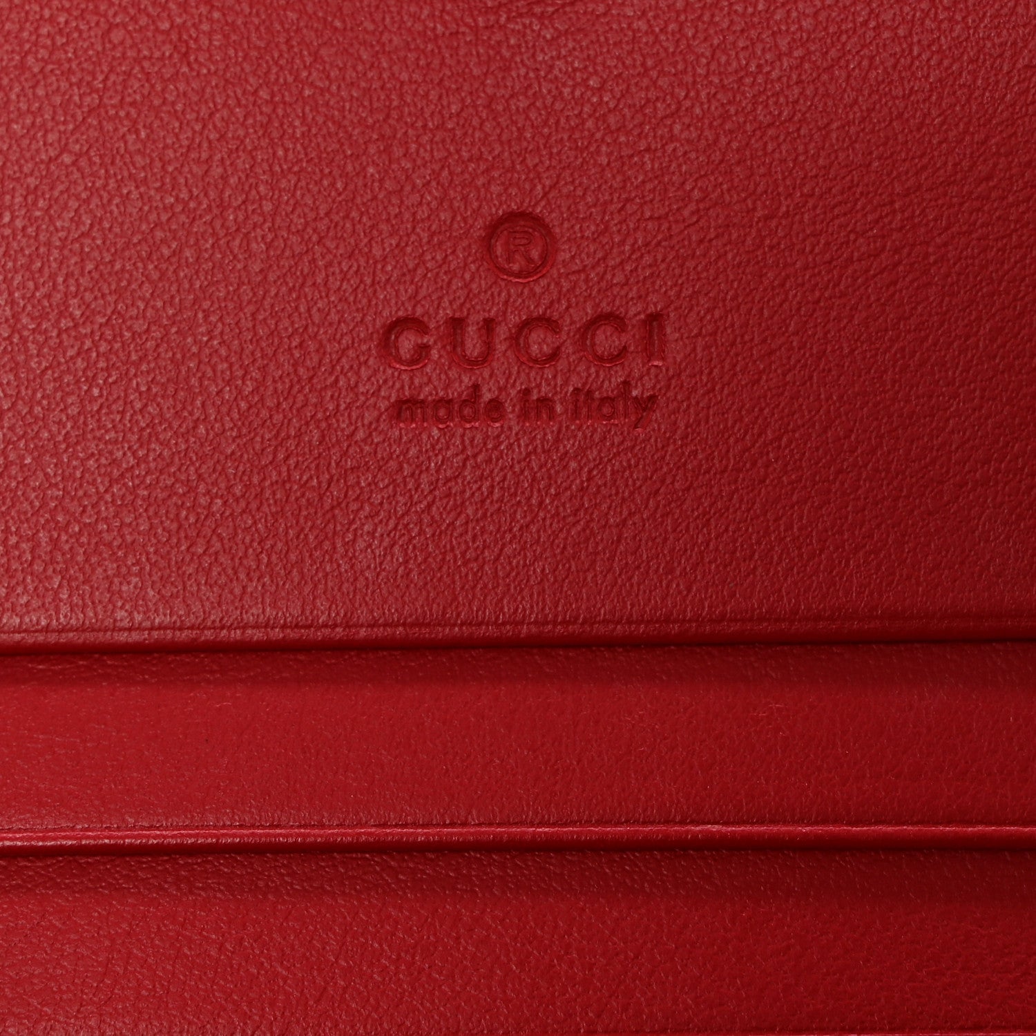 Gucci Calfskin Matelasse GG Marmont Card Case Wallet Hibiscus Red 6 of 11