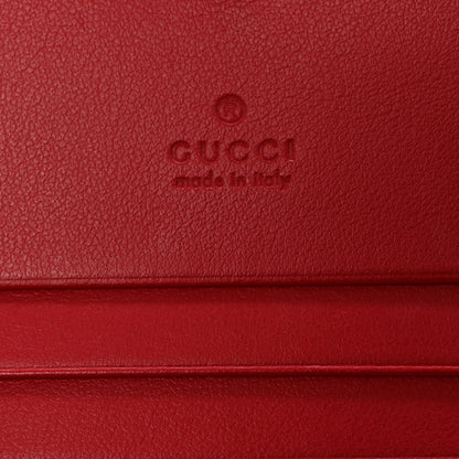 Gucci Calfskin Matelasse GG Marmont Card Case Wallet Hibiscus Red 6 of 11