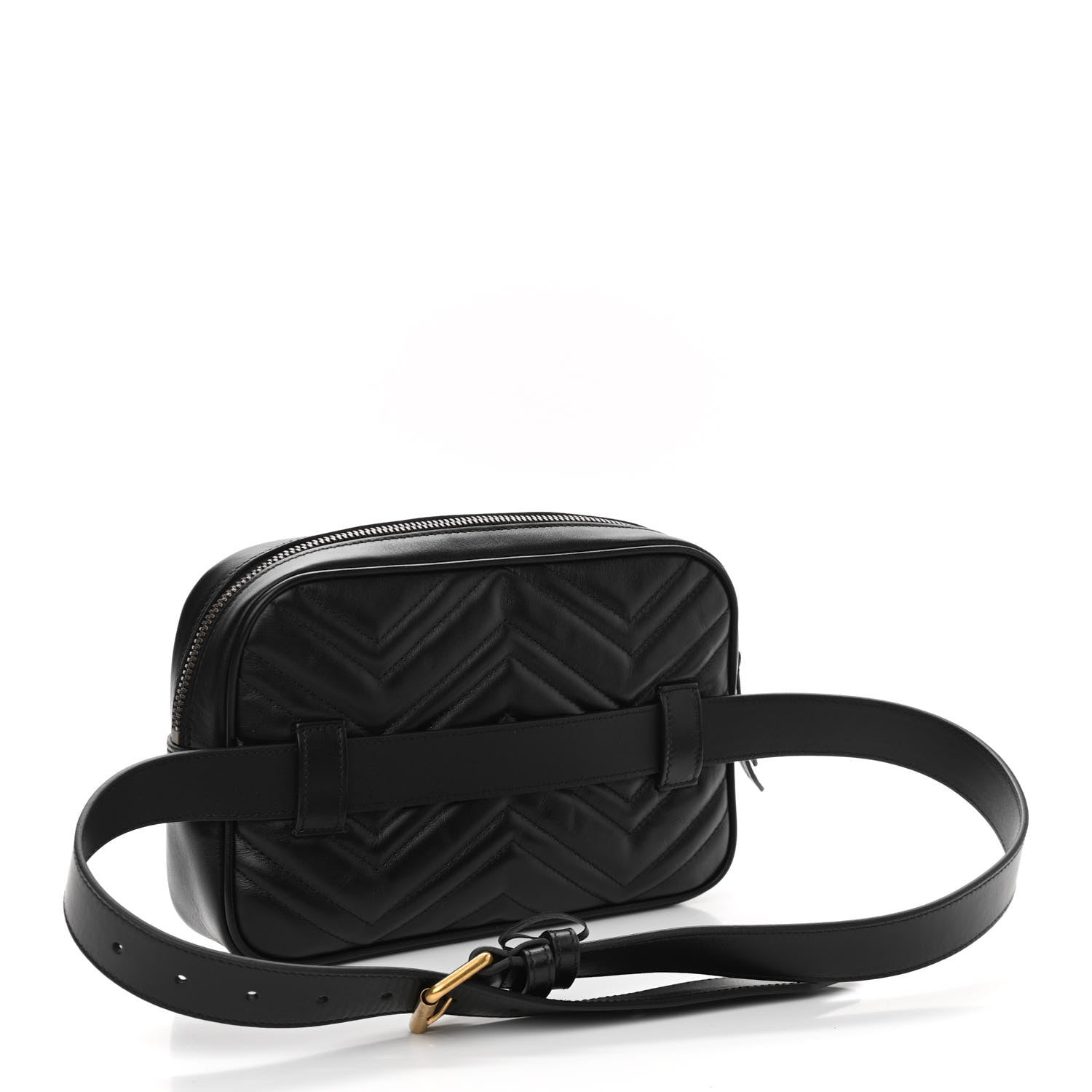 Gucci Calfskin Matelasse Mens GG Marmont Belt Bag 90 36 Black 3 of 10
