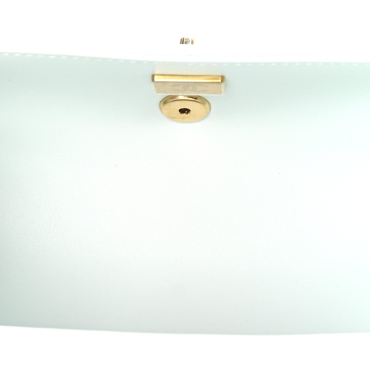 Shiny Caviar Preppy Coco Small Bowling Bag Light Blue