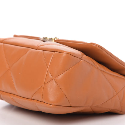 Chanel Lambskin Quilted Medium Chanel 19 Flap Light Brown 7 of 11