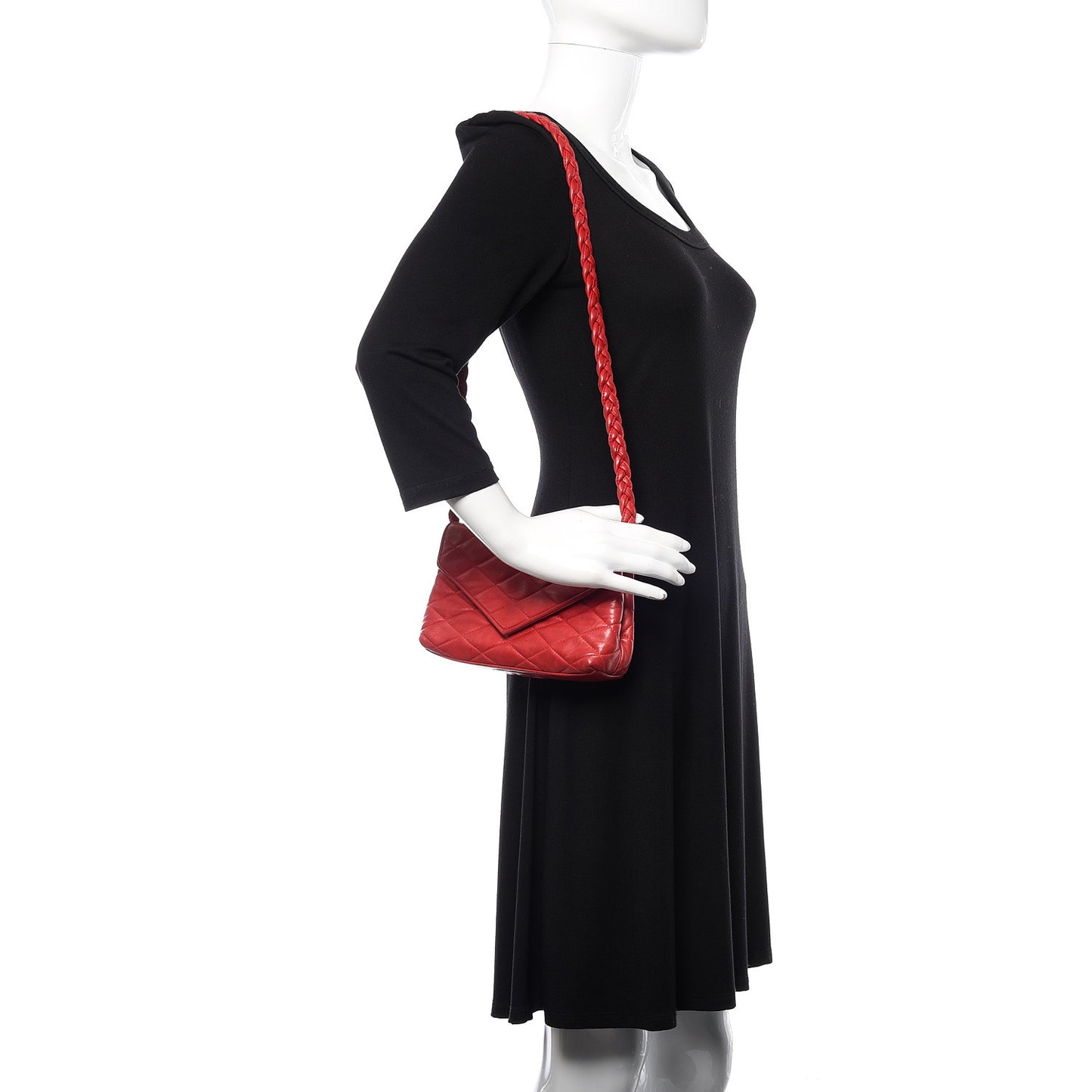 Lambskin Quilted Flap Shoulder Bag Red