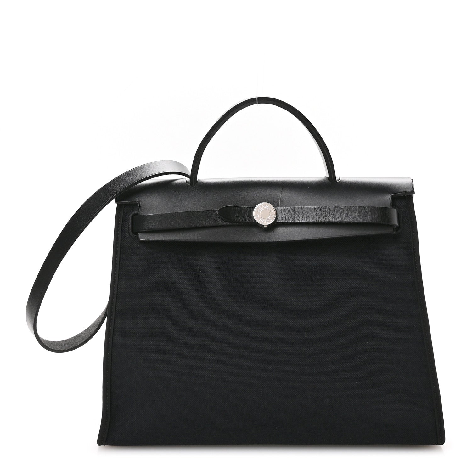 Hermes Military Toile Vache Hunter Herbag Zip PM 31 Black 1 of 12