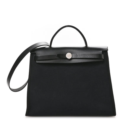 Hermes Military Toile Vache Hunter Herbag Zip PM 31 Black 1 of 12