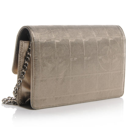 Chanel Nylon Travel Wallet On Chain WOC Metallic Gold 3 of 8