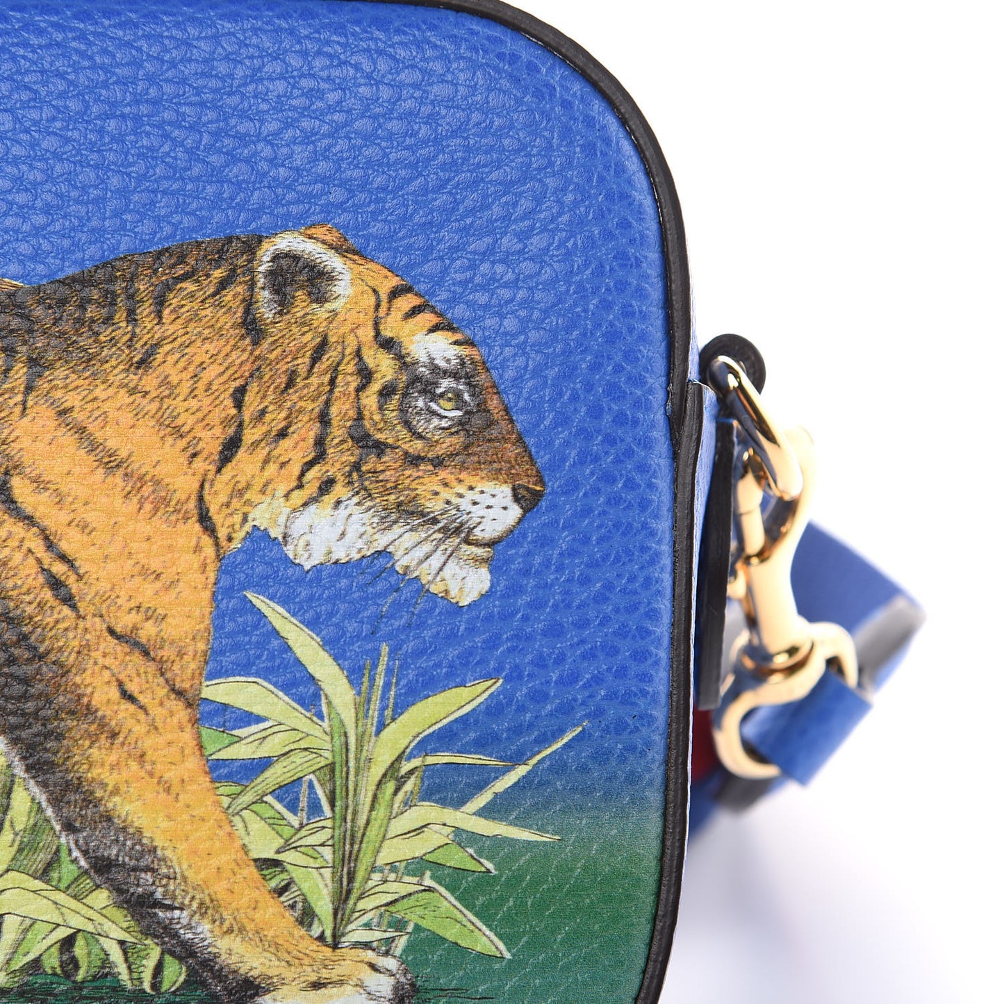 Calfskin Sylvie Tiger Print Camera Bag Multicolor Dark Sky