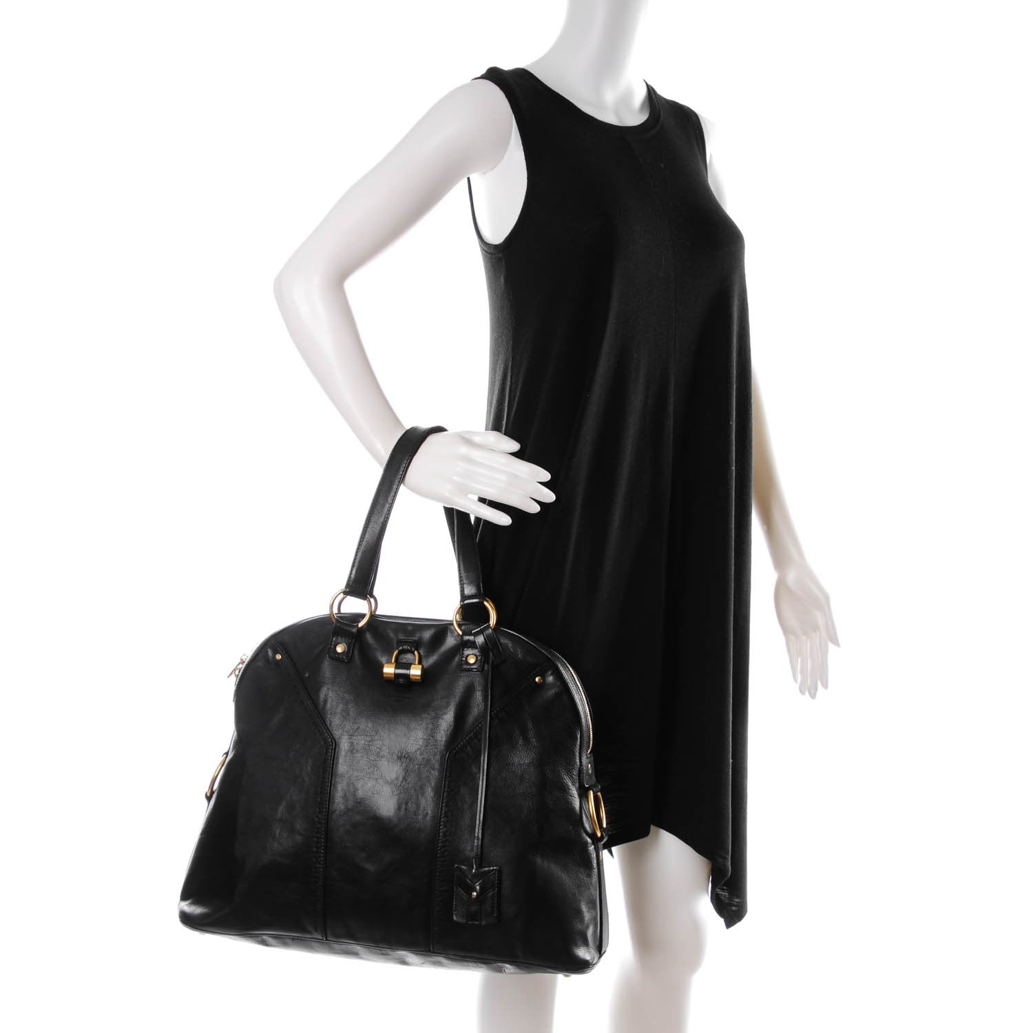 Saint Laurent Calfskin Oversized Muse Black 2 of 8