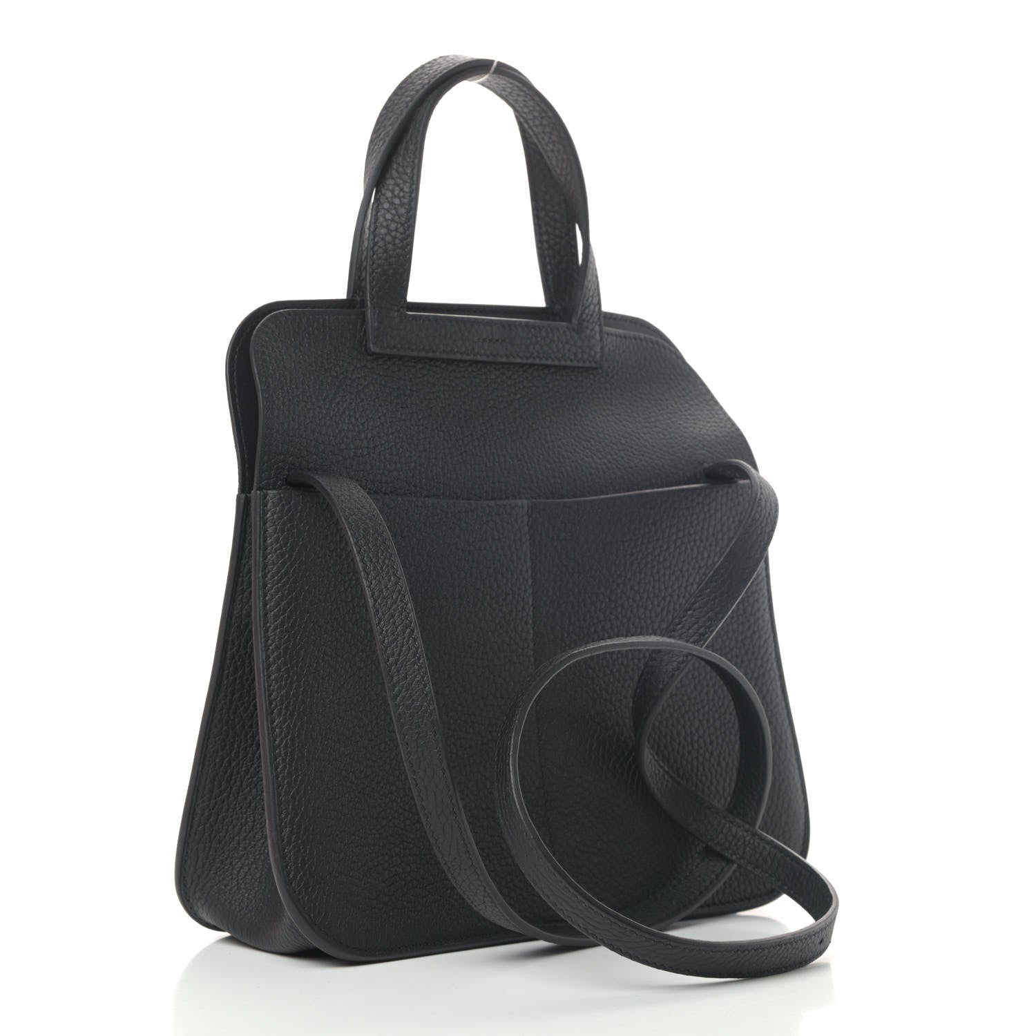Hermes Taurillon Clemence Halzan 25 Black 3 of 7