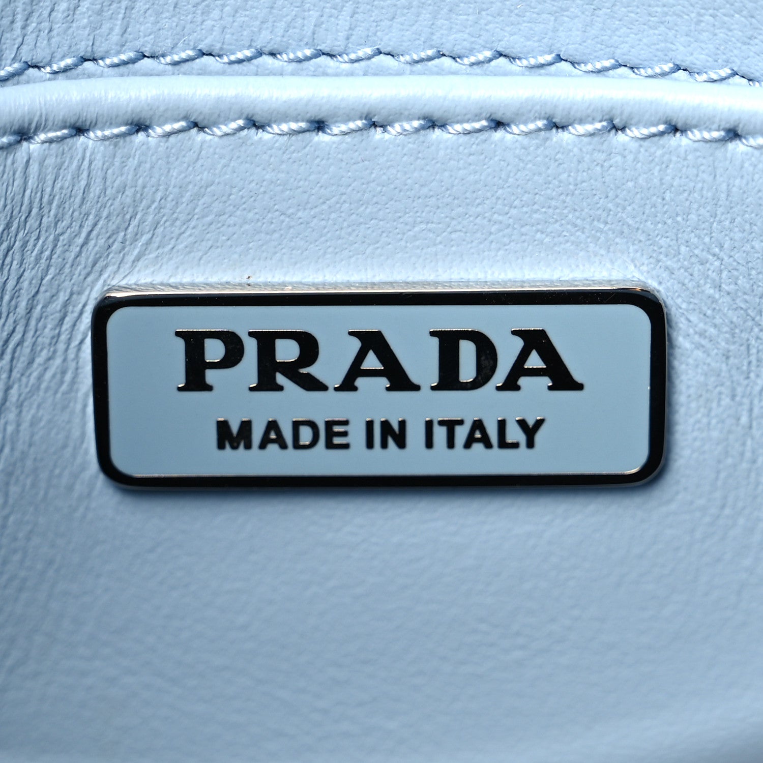 Prada Spazzolato Cleo Flap Shoulder Bag Celeste Black 5 of 5
