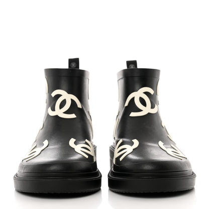 Chanel Rubber CC Print Boots 39 Black 2 of 9