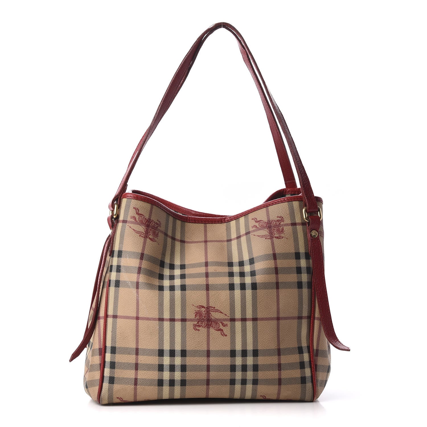 Burberry Haymarket Check Small Canterbury Tote Military Red 2 of 10
