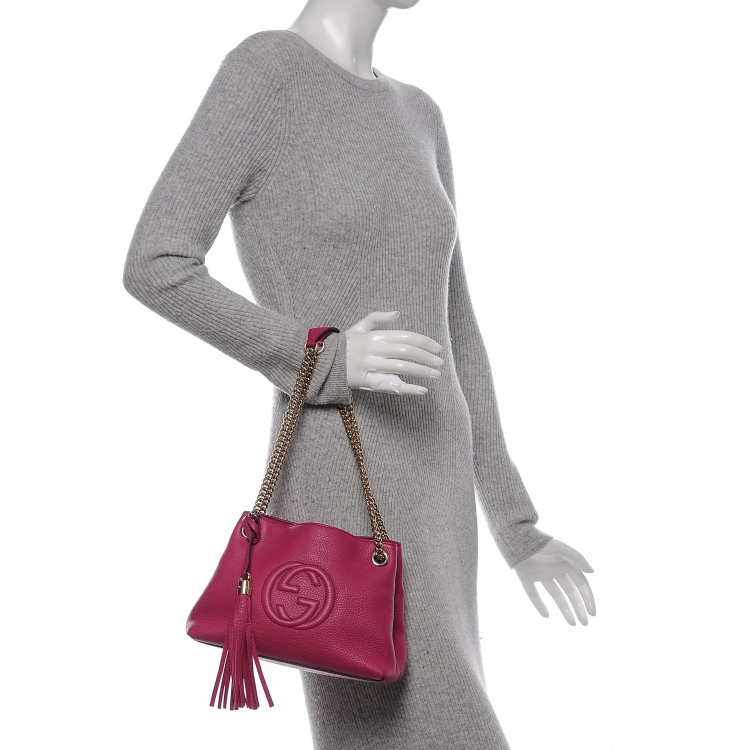 Gucci Cellarius Calfskin Small Soho Chain Shoulder Bag Bright Bouganville 2 of 6