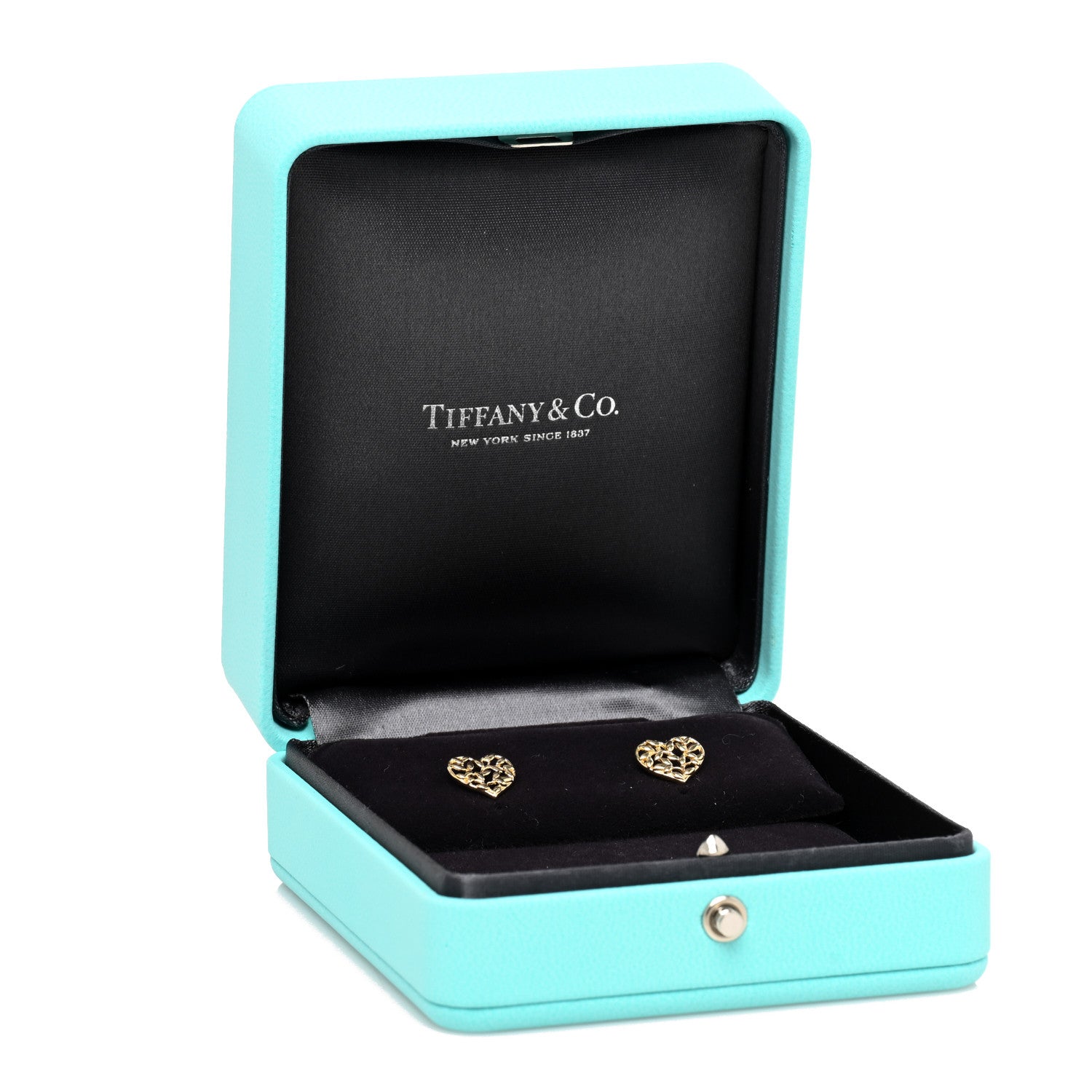 Tiffany 18K Yellow Gold Olive Leaf Heart Earrings 5 of 5
