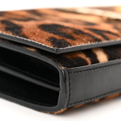 Saint Laurent Calf Hair Monogram Chain Wallet Leopard 8 of 12