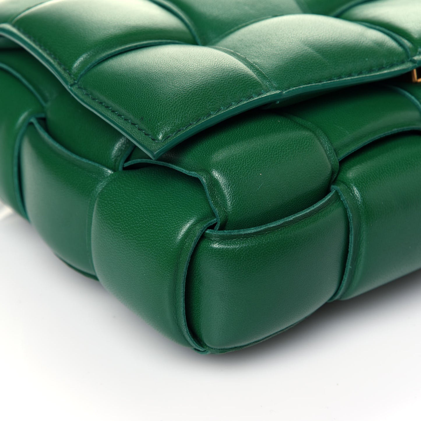 Nappa Maxi Intreccio Padded Cassette Crossbody Bag Racing Green
