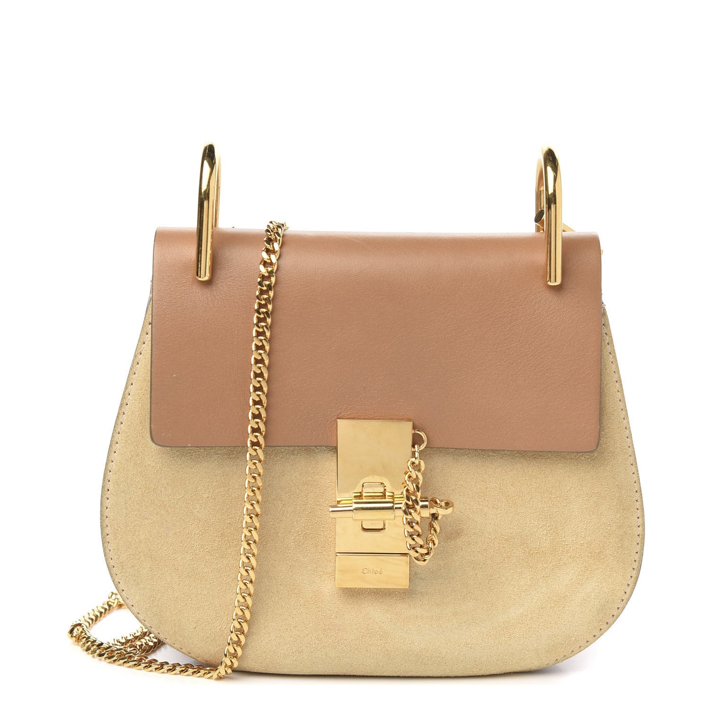 Suede Smooth Calfskin Mini Drew Shoulder Bag