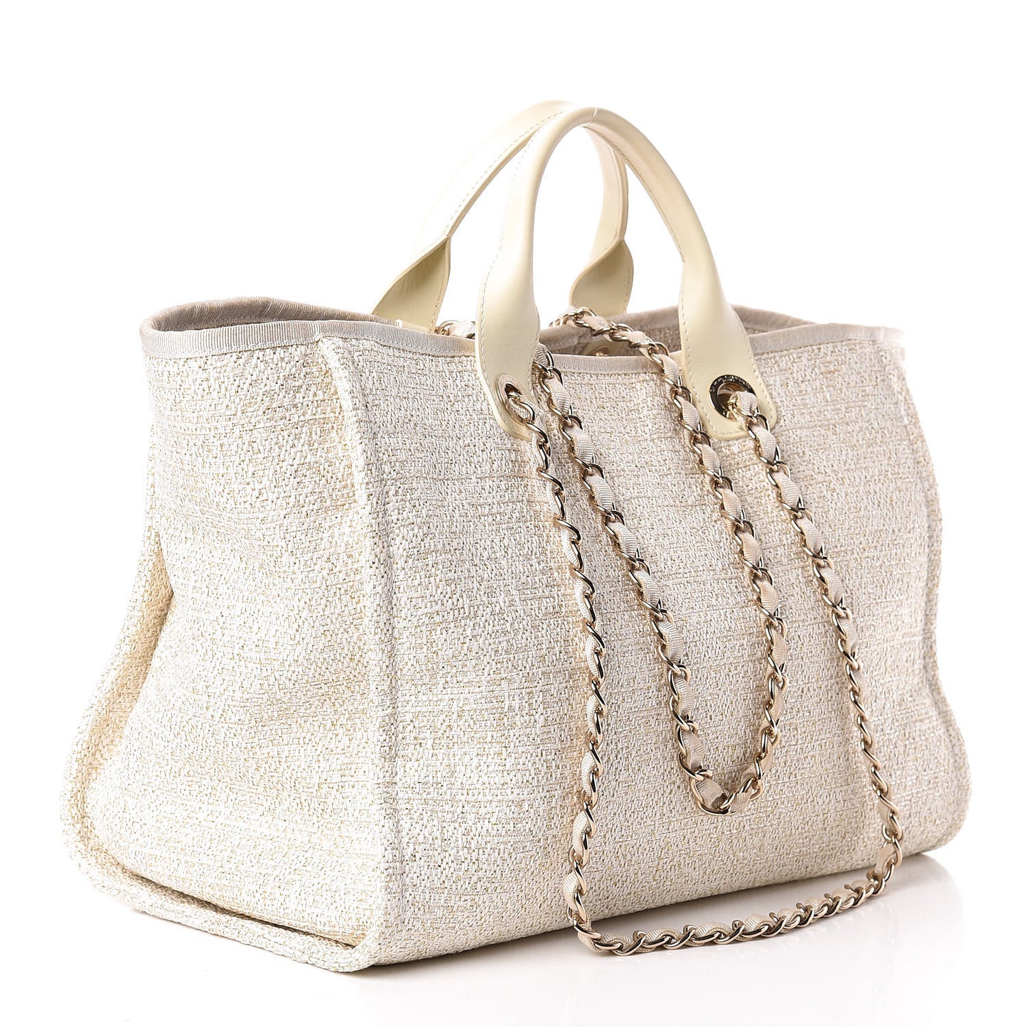 Canvas Large Deauville Tote Ivory