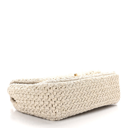 Chanel Raffia Crochet Medium Single Flap Bag Beige 4 of 10