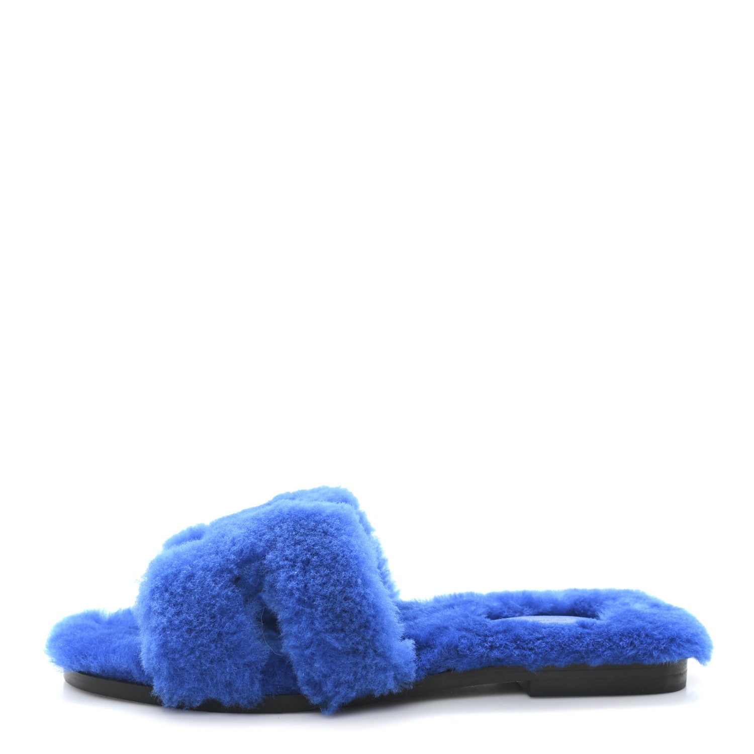 Hermes Woolskin Oran Sandals 37 Blue 1 of 9