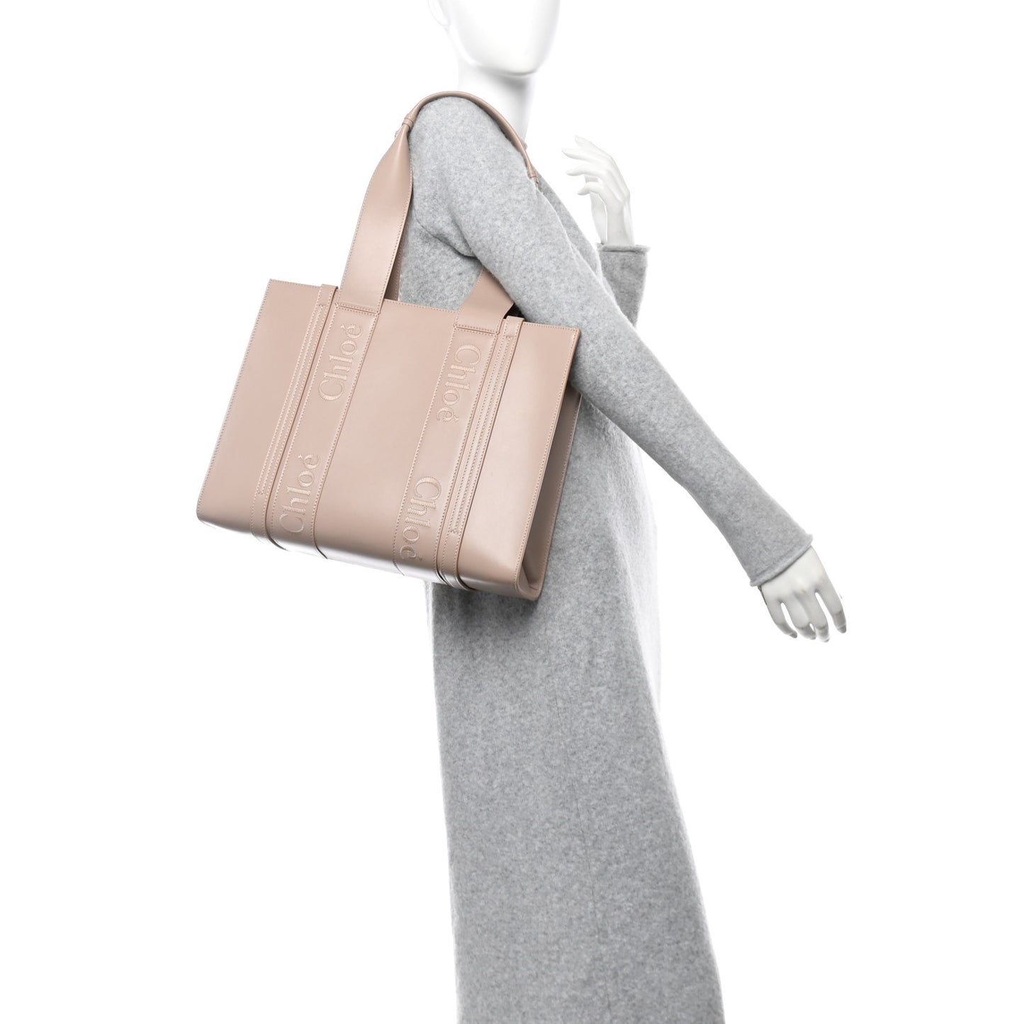 Calfskin Medium Woody Tote Nomad Beige