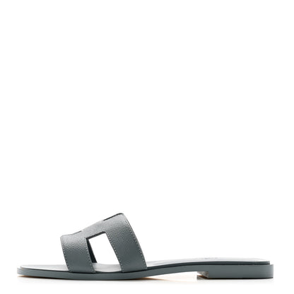 Hermes Epsom Oran Sandals 38 Gris Antarctique 1 of 12