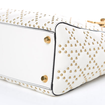 Christian Dior Calfskin Cannage Studded Medium Supple Lady Dior White 9 of 10