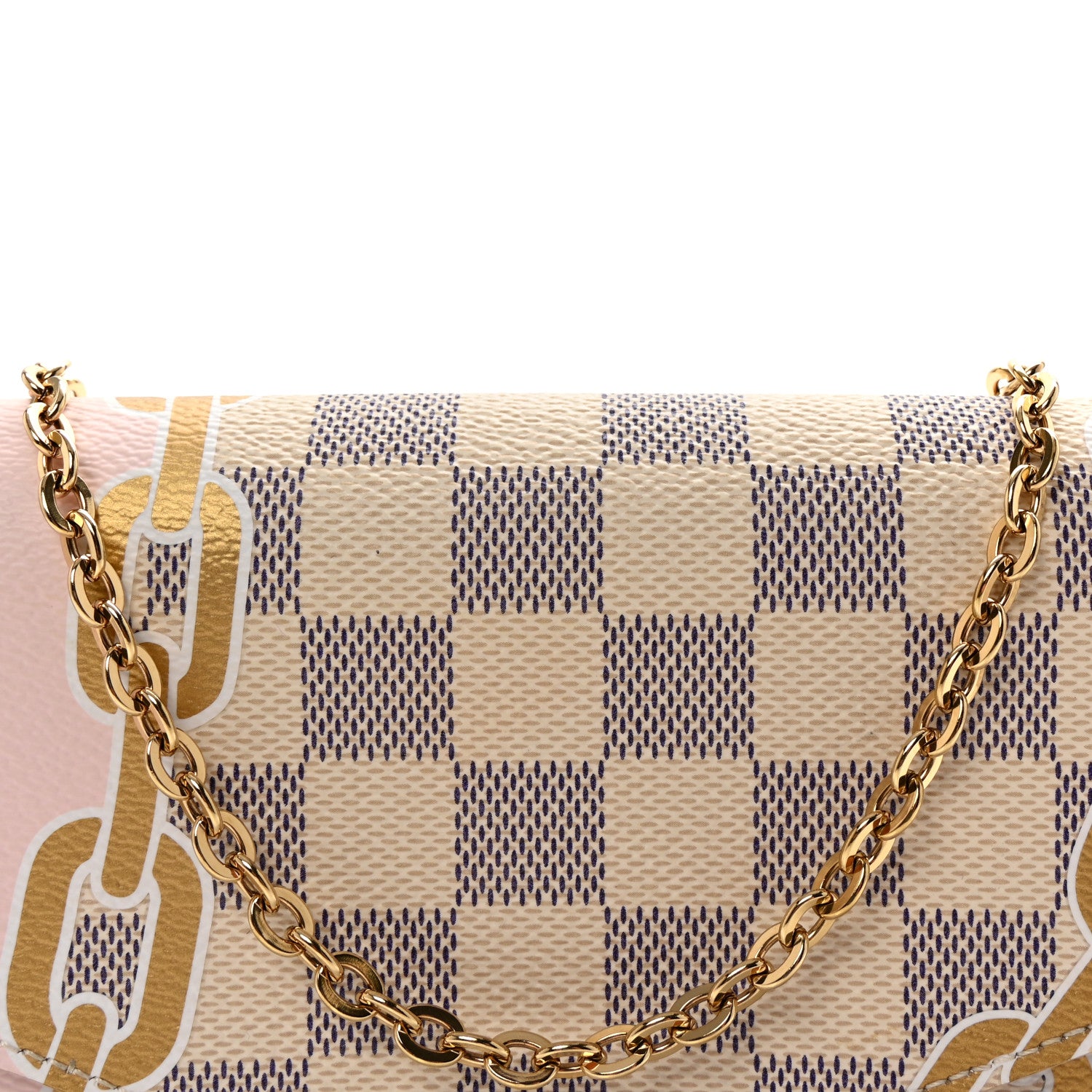 Louis Vuitton Damier Azur Nautical Pochette Felicie Chain Wallet 8 of 10