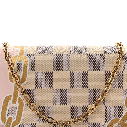 Louis Vuitton Damier Azur Nautical Pochette Felicie Chain Wallet 8 of 10