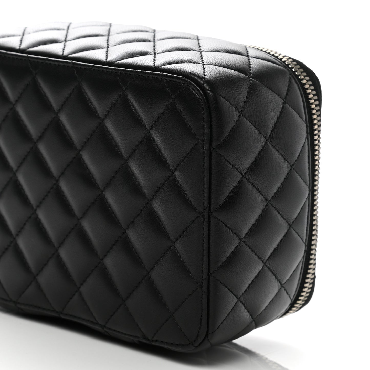 Lambskin Quilted Jewelry Case Black