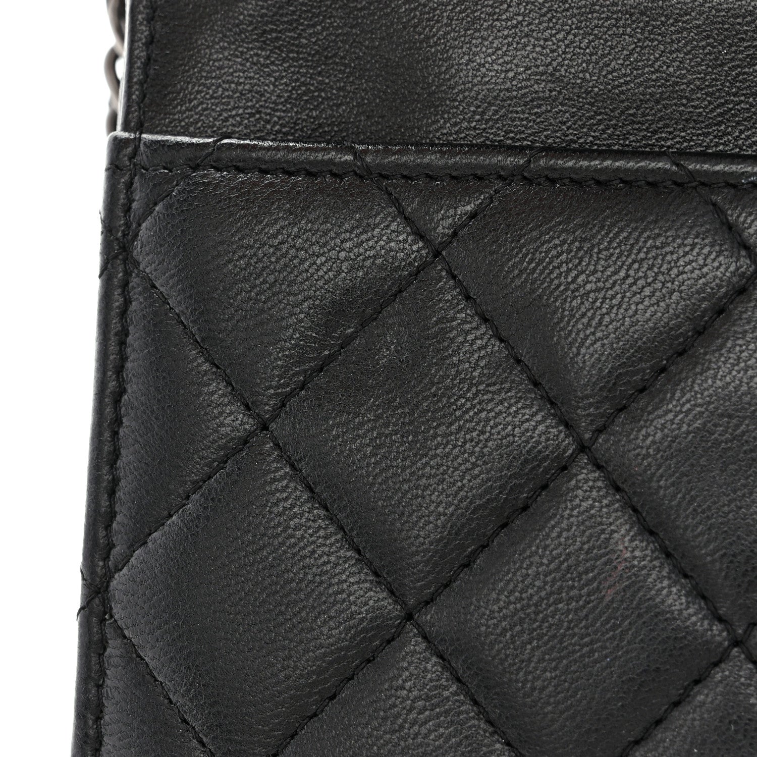 Chanel Lambskin Quilted Boy Wallet On Chain WOC Black 13 of 15