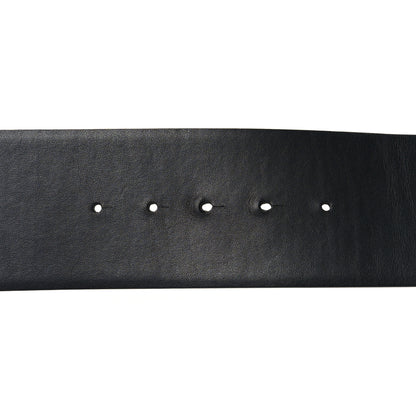 Valentino Garavani Glossy Calfskin Monochrome VLogo 40mm Belt 95 38 Black 4 of 5
