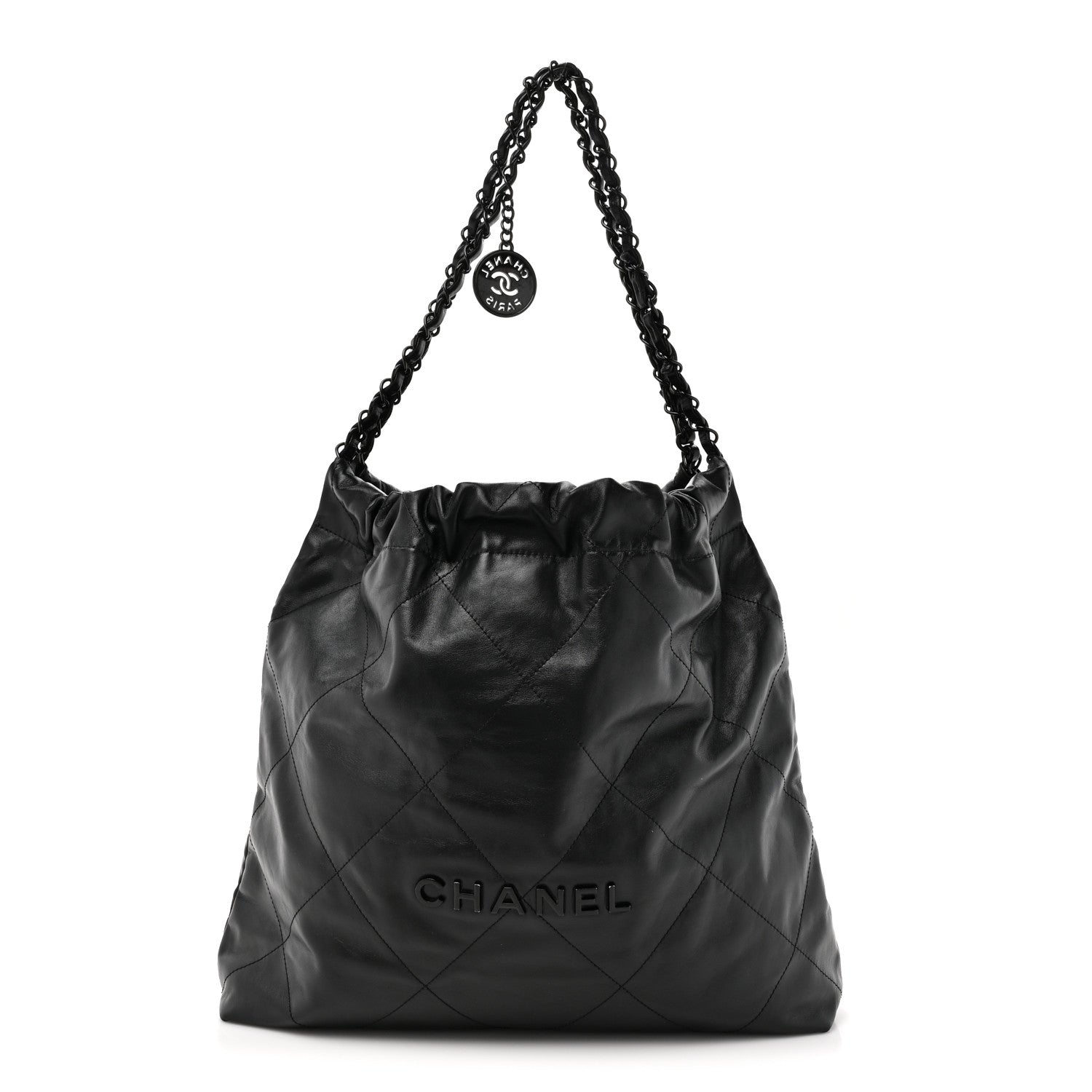 Chanel Shiny Calfskin Quilted Chanel 22 So Black 1 of 12