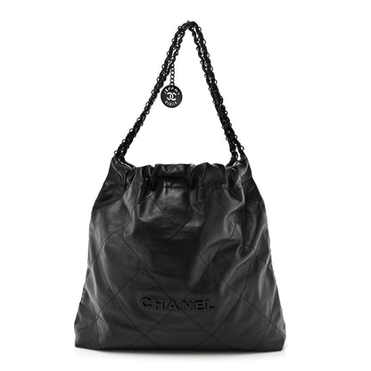 Chanel Shiny Calfskin Quilted Chanel 22 So Black 1 of 12