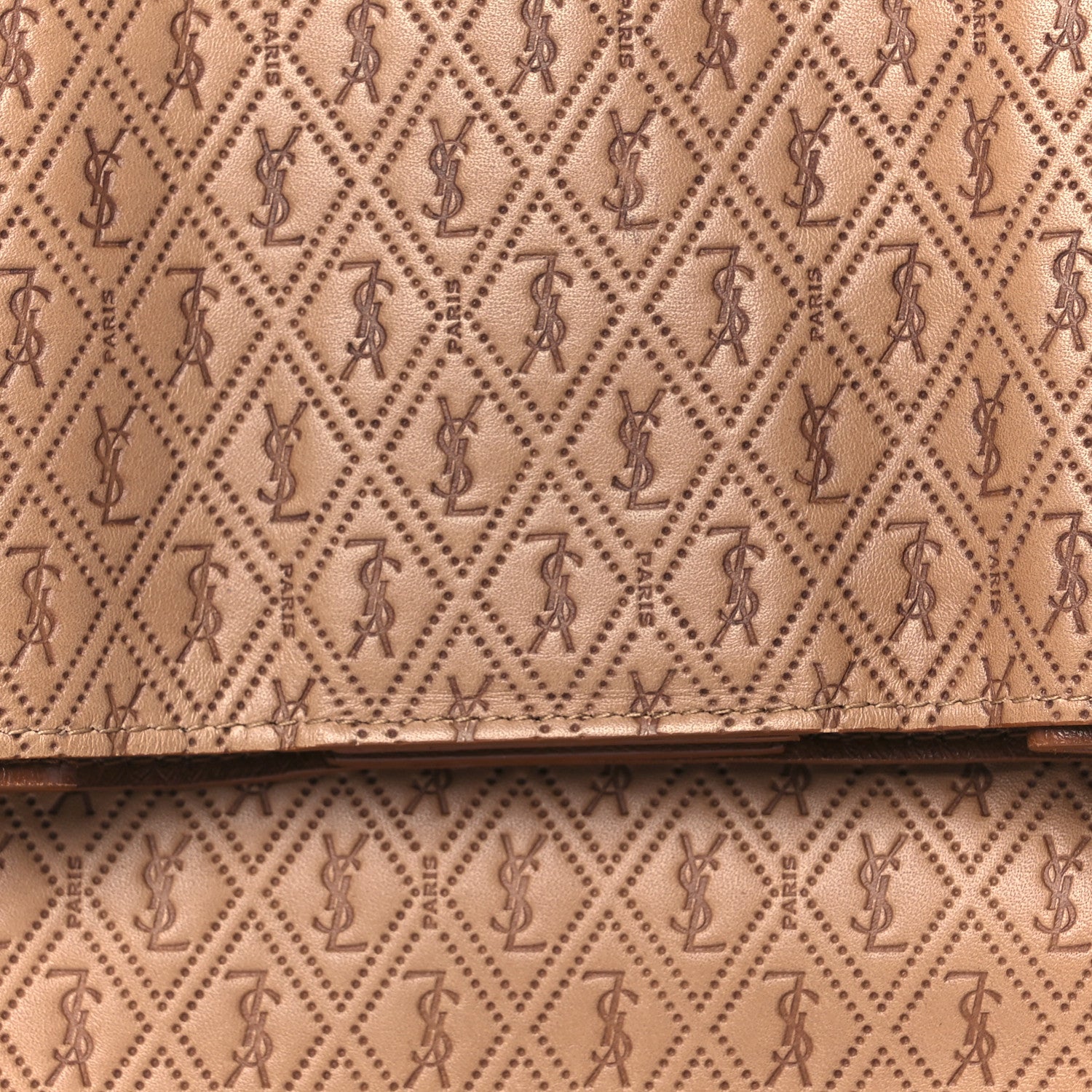 Saint Laurent Calfskin Monogram Deli Paper Bag Vintage Beige 8 of 10