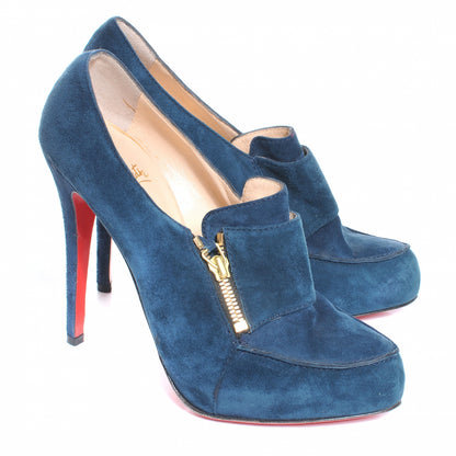 Christian Louboutin Suede Lapino Booties 39.5 Blue 3 of 9