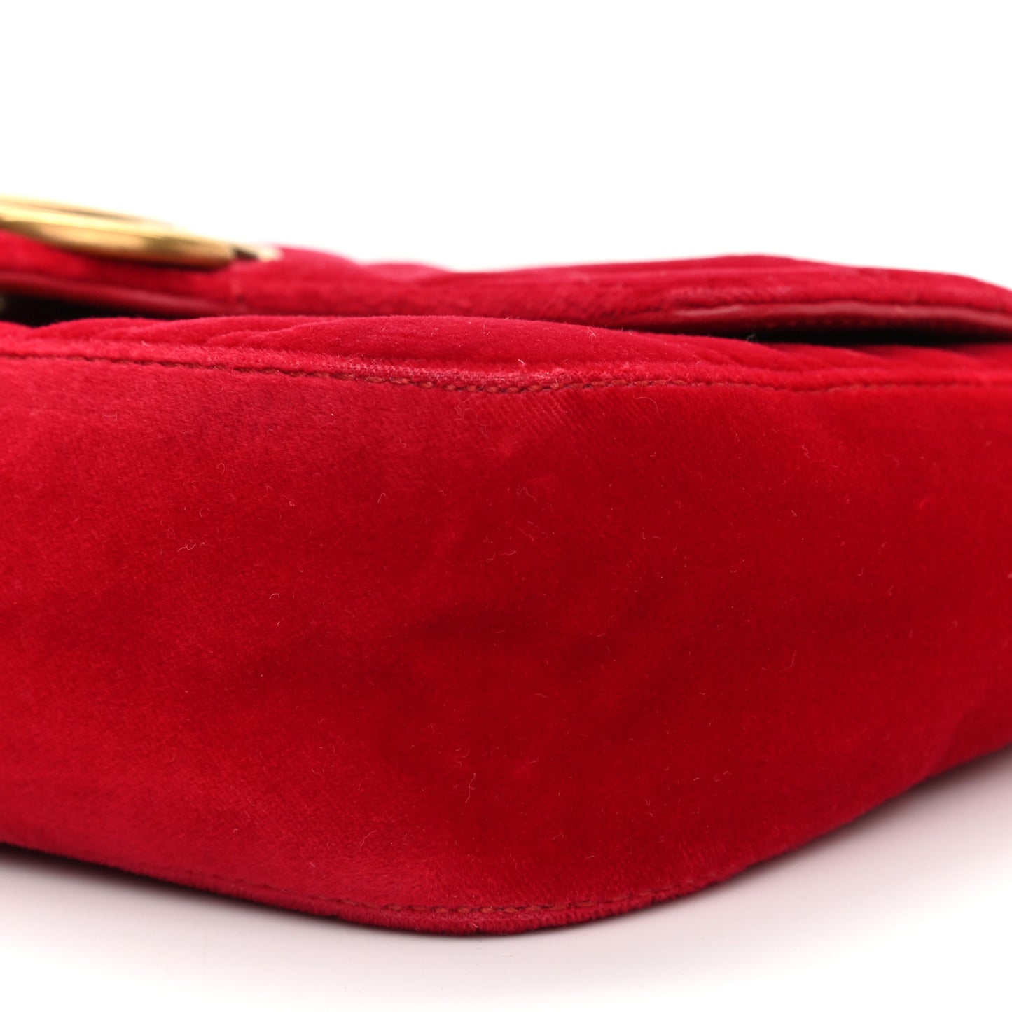 Velvet Matelasse Mini GG Marmont Shoulder Bag Hibiscus Red