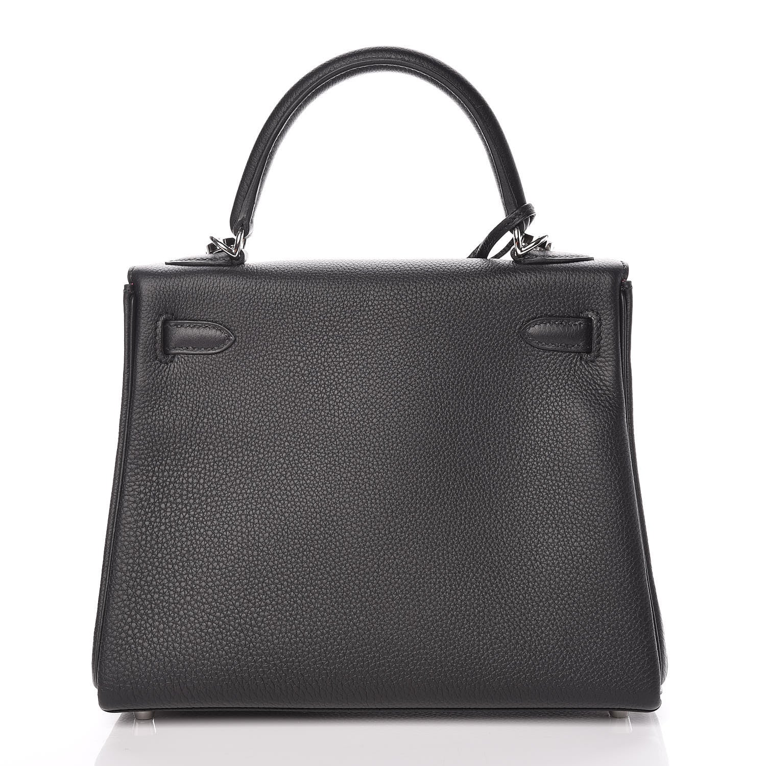Hermes Togo Horseshoe Kelly Retourne 25 Black Magnolia 4 of 41
