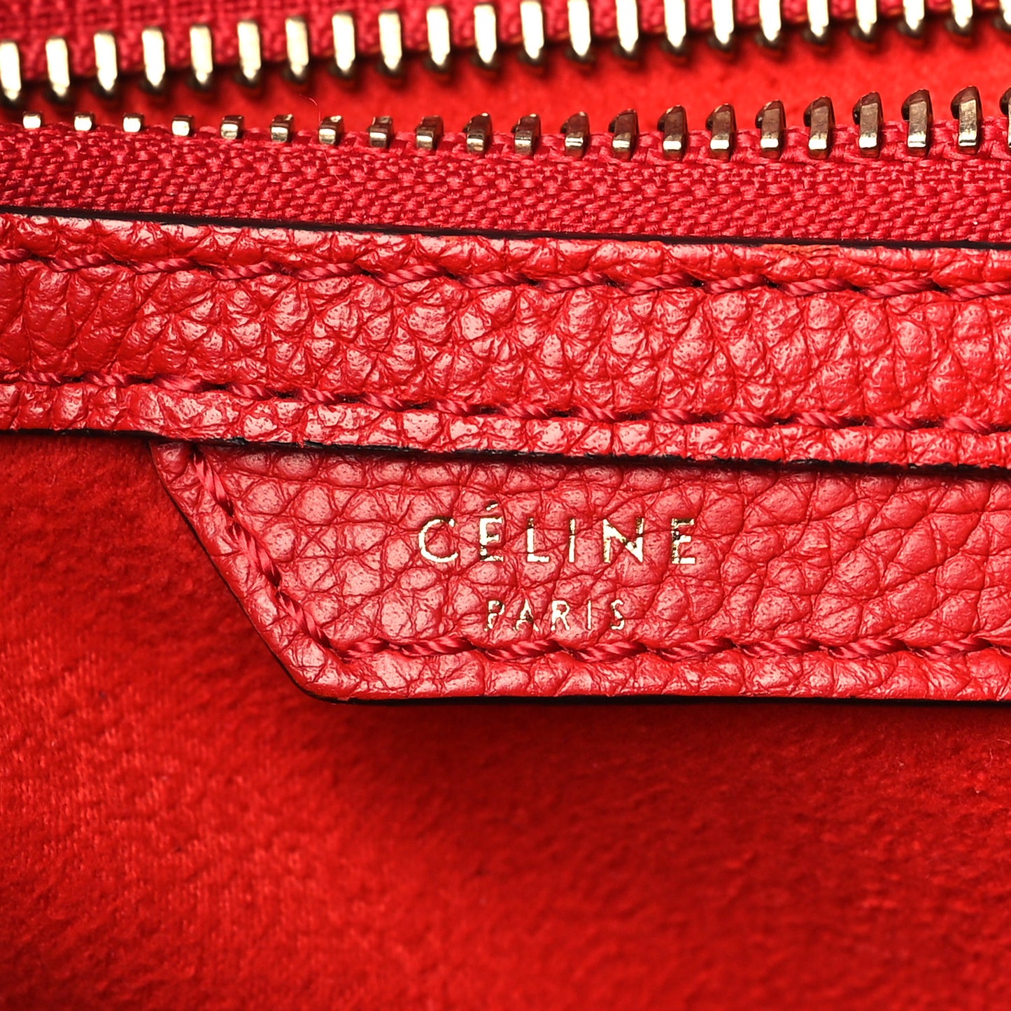 Drummed Calfskin Micro Luggage Red