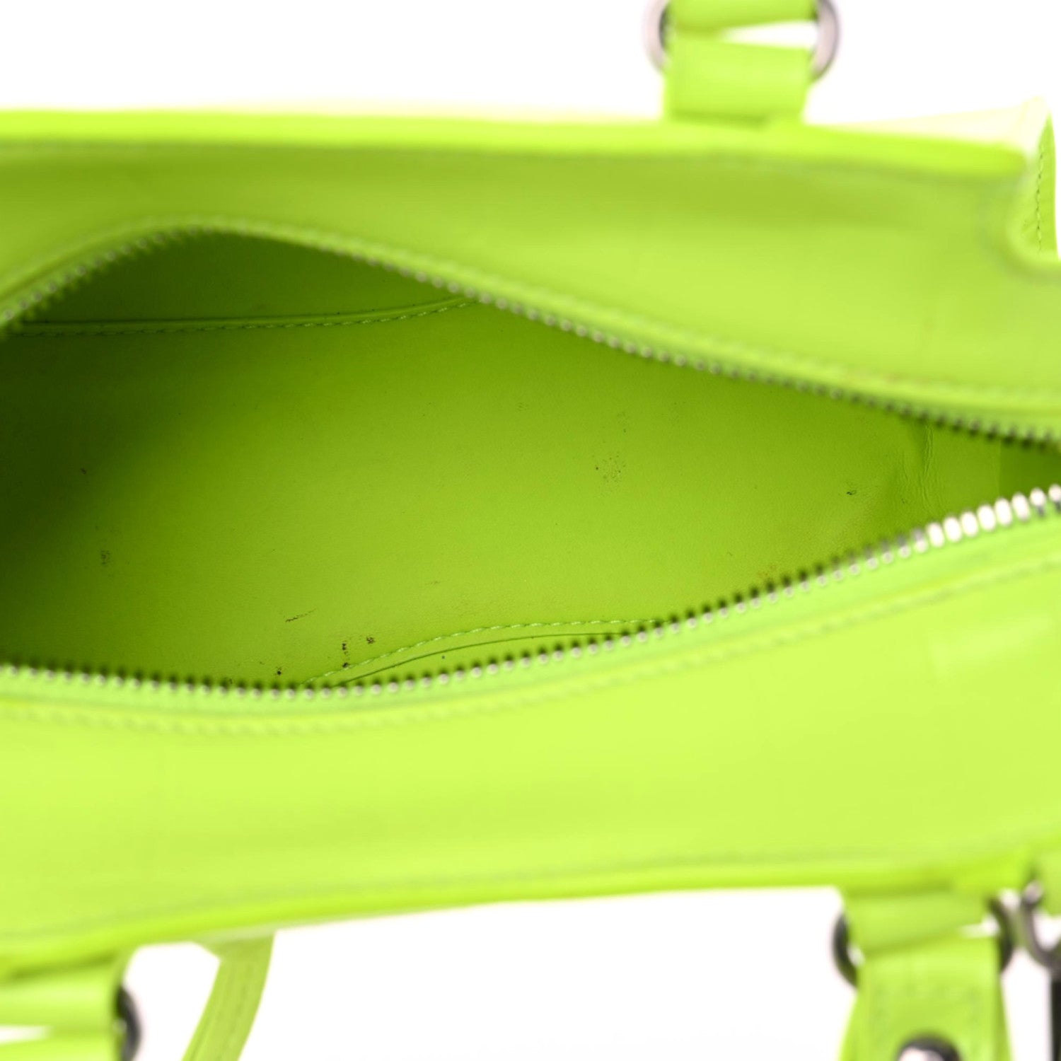 Balenciaga Semi Shiny Calfskin Crocodile Embossed Neo Classic Silver Hardware Mini City Fluo Yellow 15 of 18