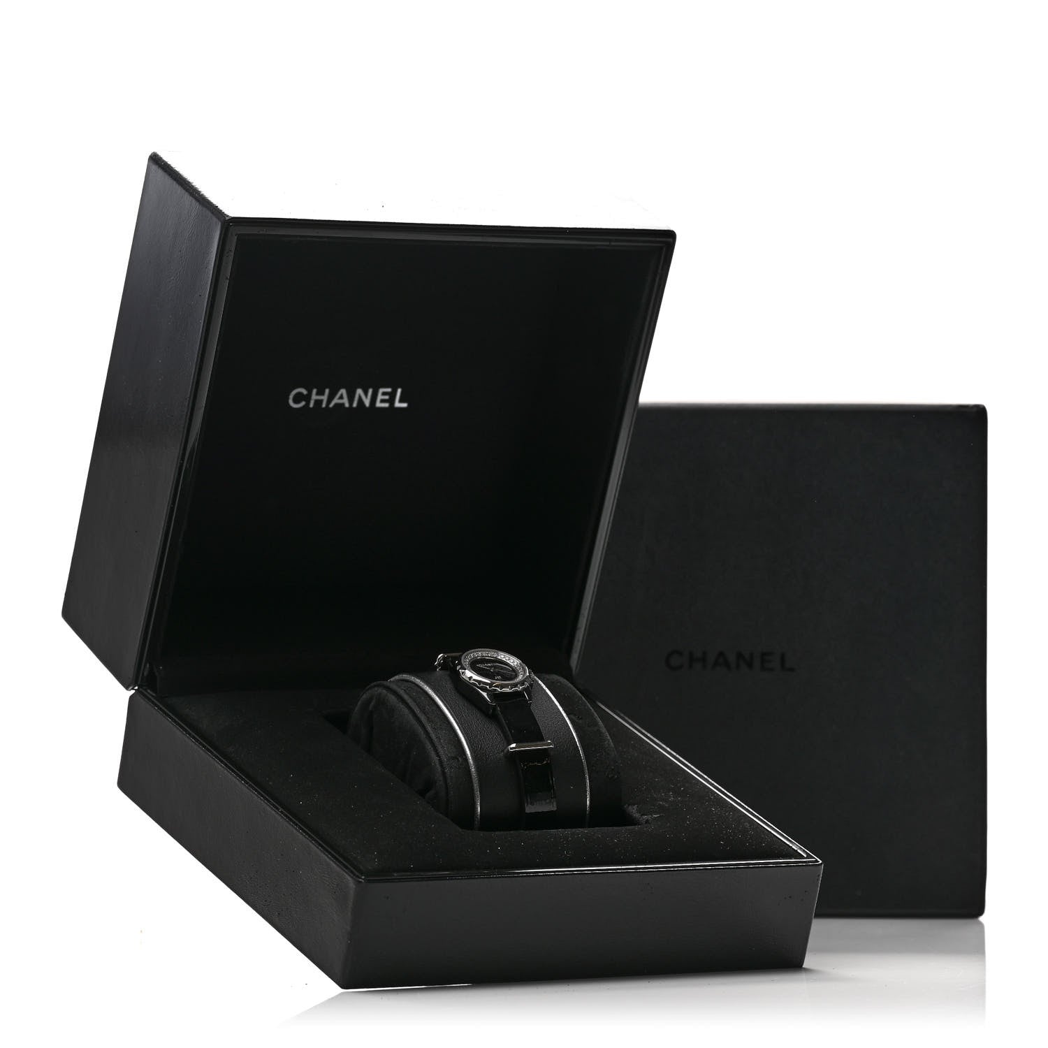 Chanel Stainless Steel Calfskin Diamond Bezel 19mm J12 Quartz Watch Black 5 of 5