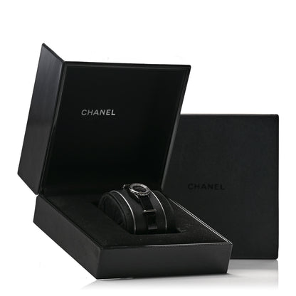 Chanel Stainless Steel Calfskin Diamond Bezel 19mm J12 Quartz Watch Black 5 of 5