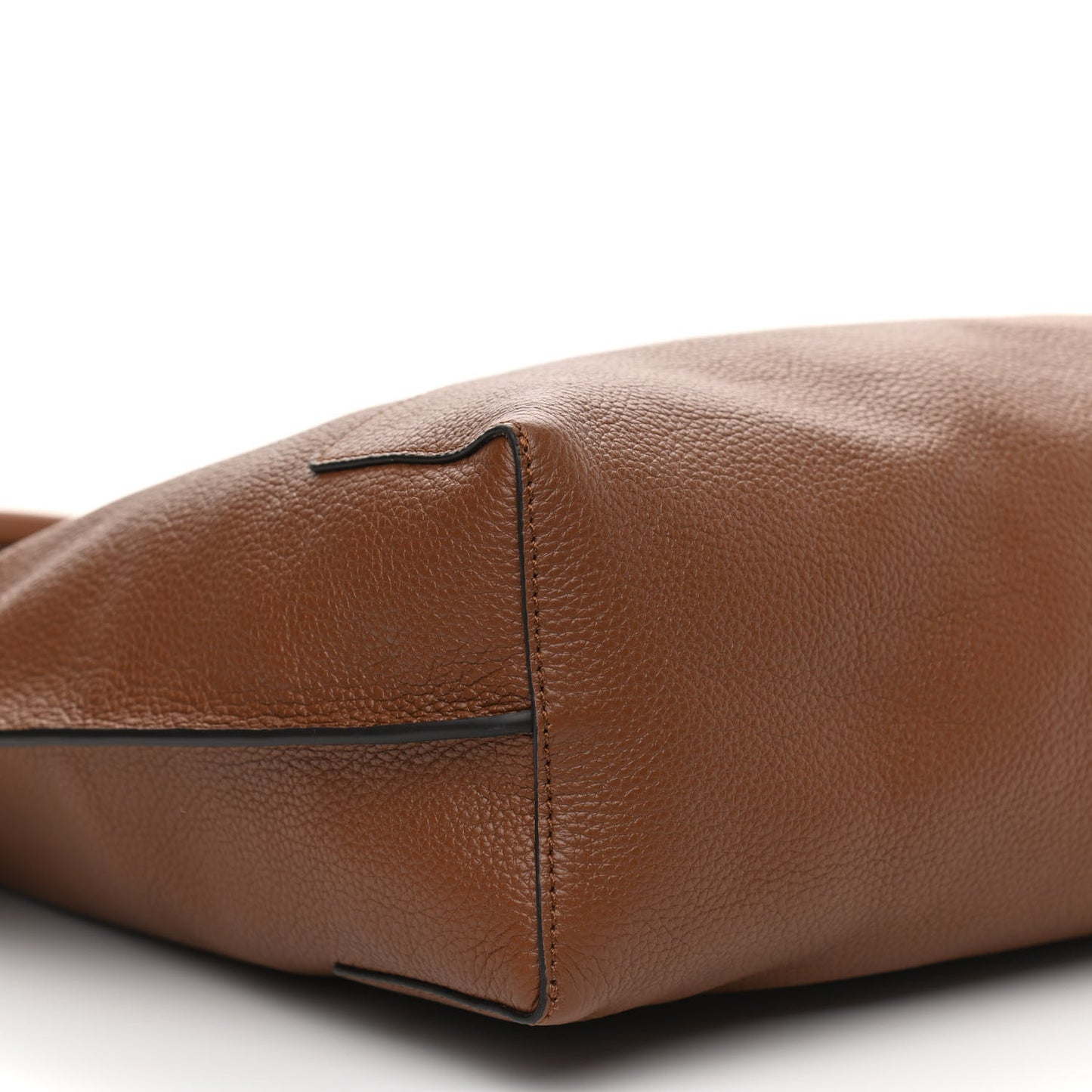 Classic Grain Calfskin Blossom Tote Oak