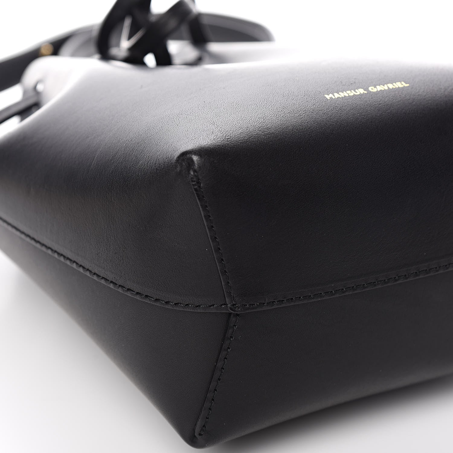 Mansur Gavriel Vegetable Tanned Calfskin Mini Mini Bucket Bag Black Flamma 9 of 11