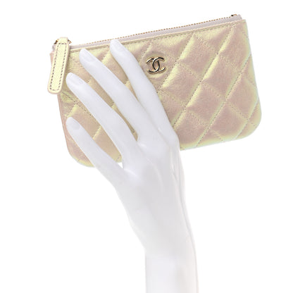 Chanel Iridescent Lambskin Quilted Small Cosmetic Case Ivory 2 of 8