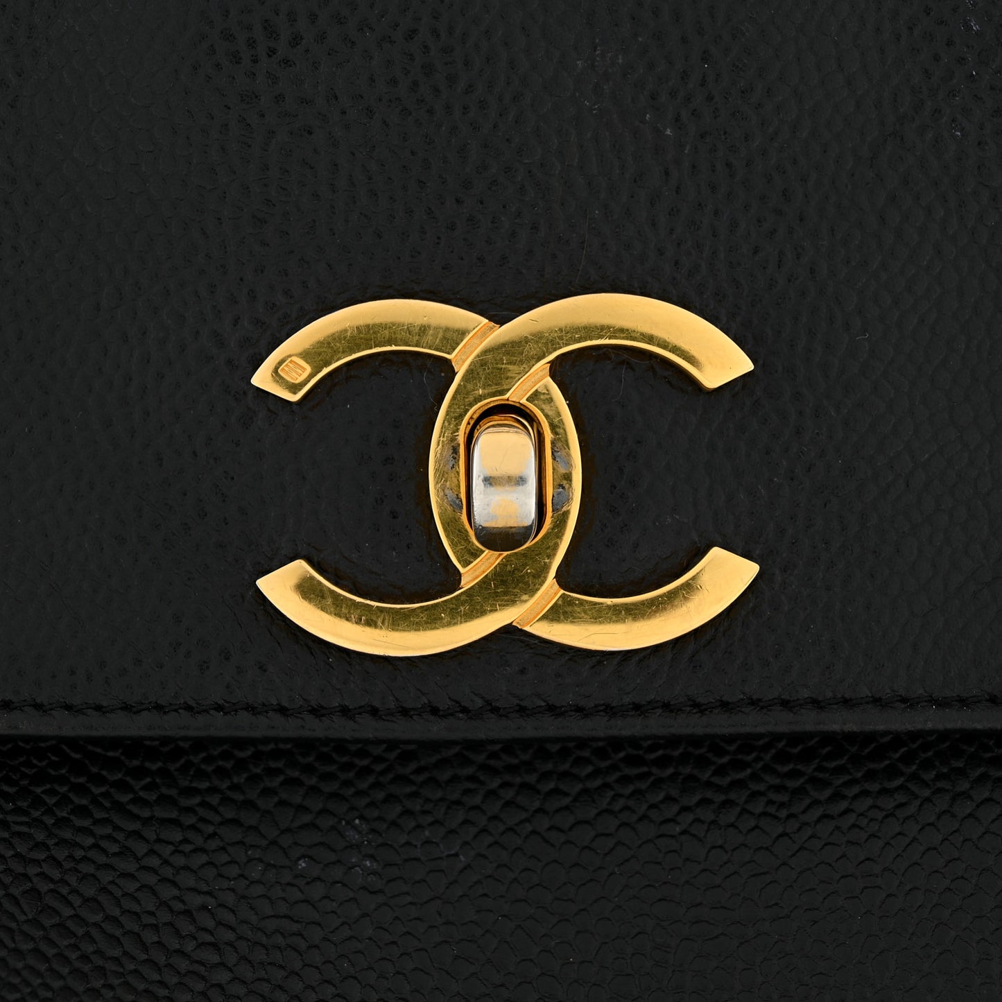Caviar CC Flap Shoulder Bag Black