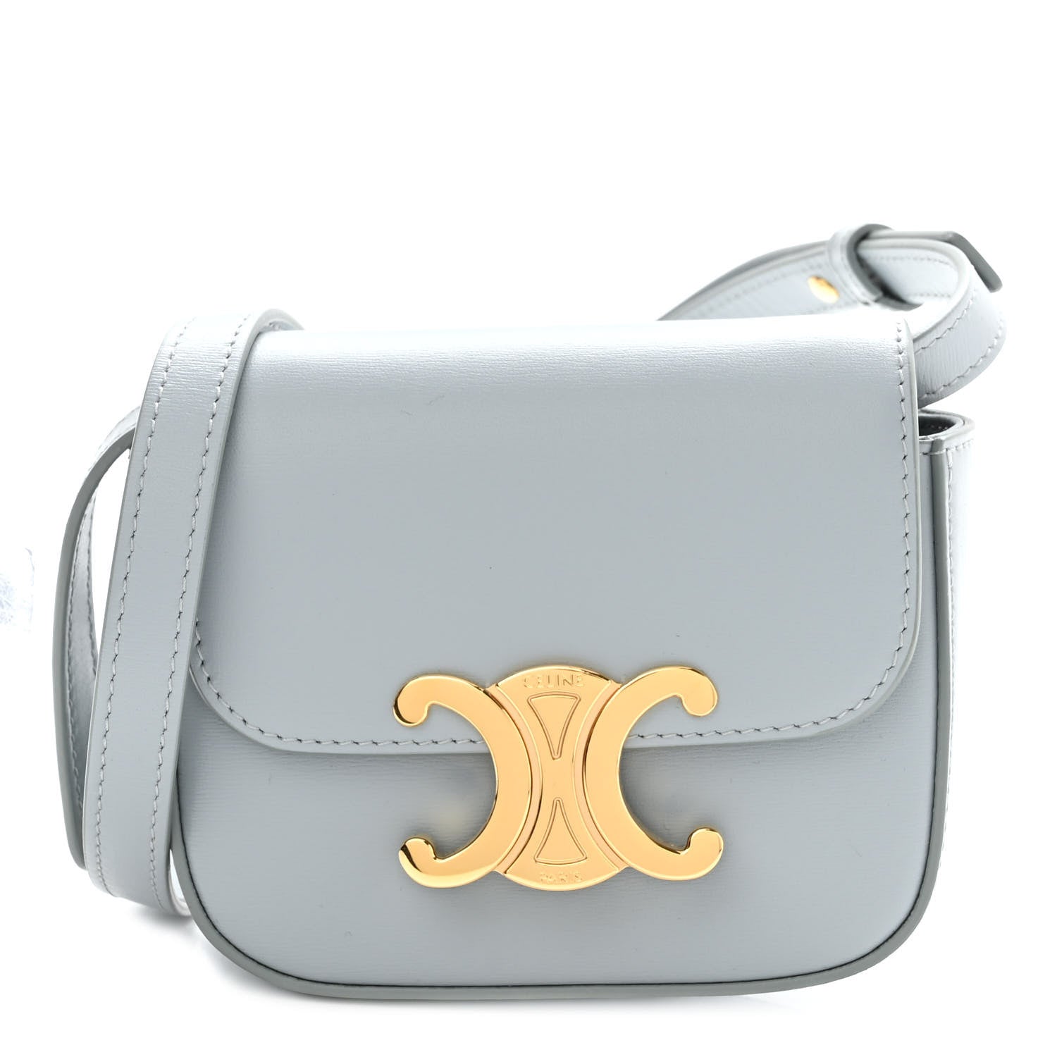 Celine Shiny Calfskin Mini Claude Soft Blue 1 of 9