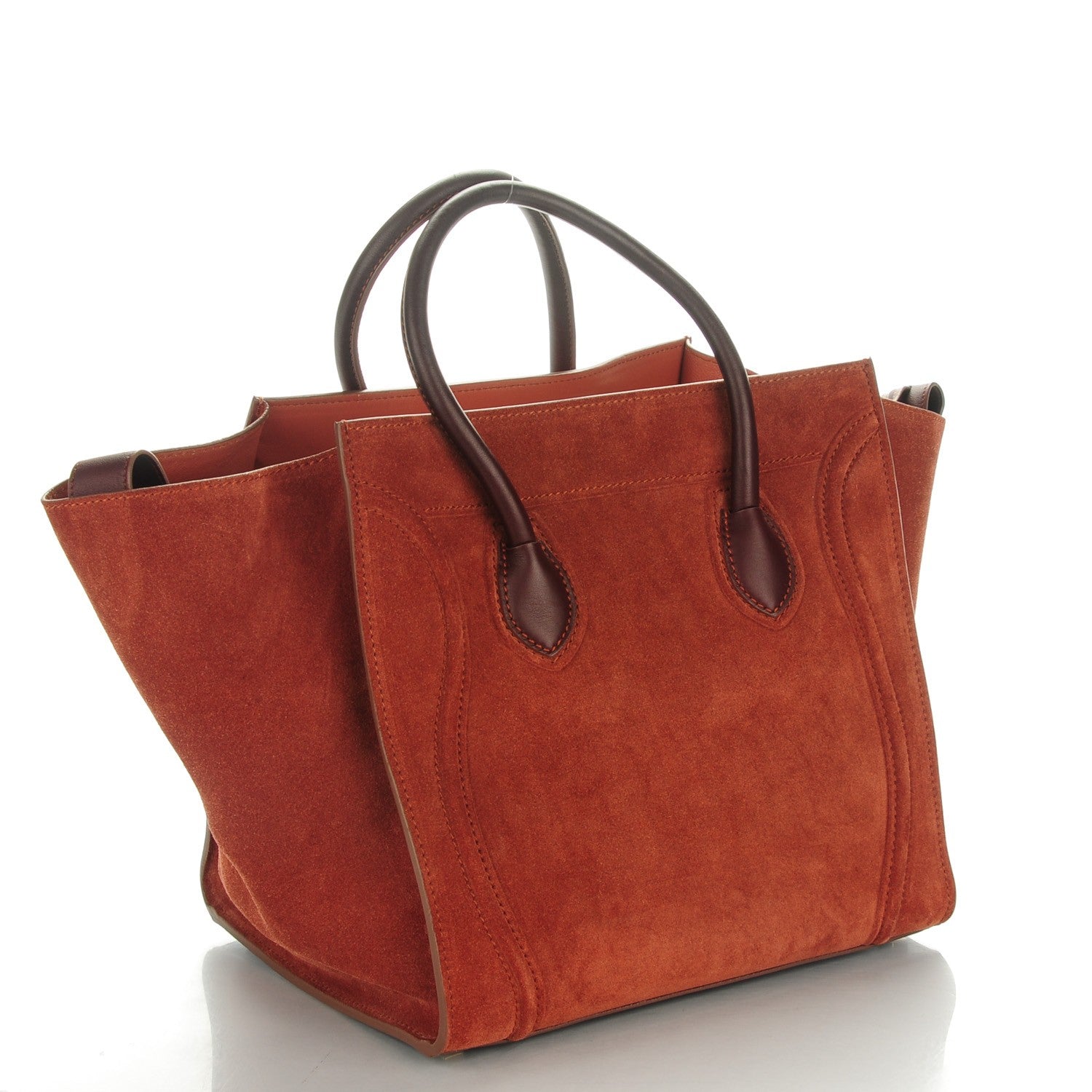 Celine Suede Medium Phantom Luggage Rust 3 of 7